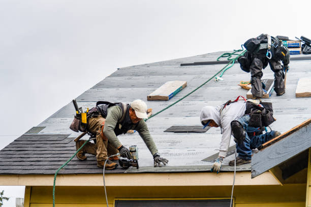 Professional Gutter Installation technician working in Washingtonville, NY